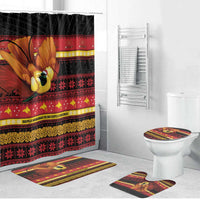 Papua New Guinea Christmas Bathroom Set Bikpela hamamas blong dispela Krismas LT14 Bathroom Set (4 pcs) Red - Polynesian Pride