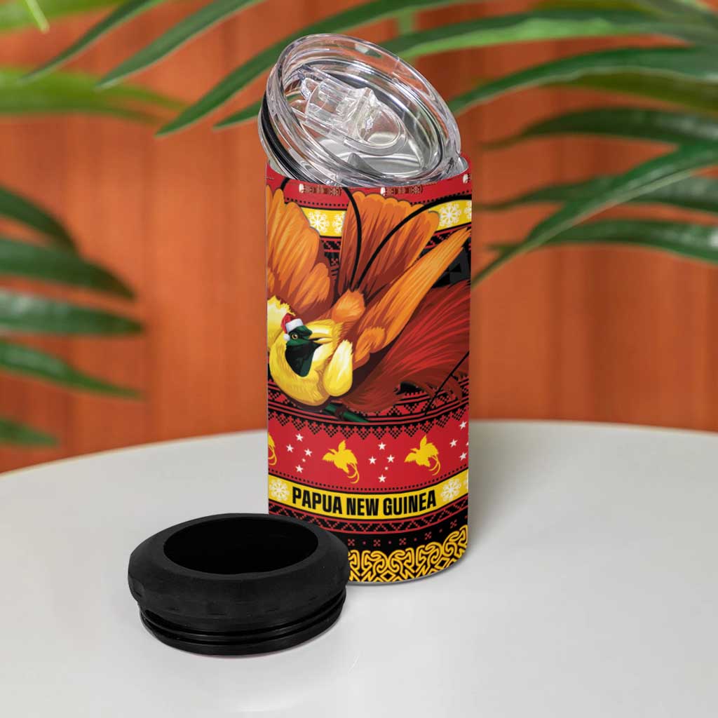 Papua New Guinea Christmas 4 in 1 Can Cooler Tumbler Bikpela hamamas blong dispela Krismas LT14 - Polynesian Pride