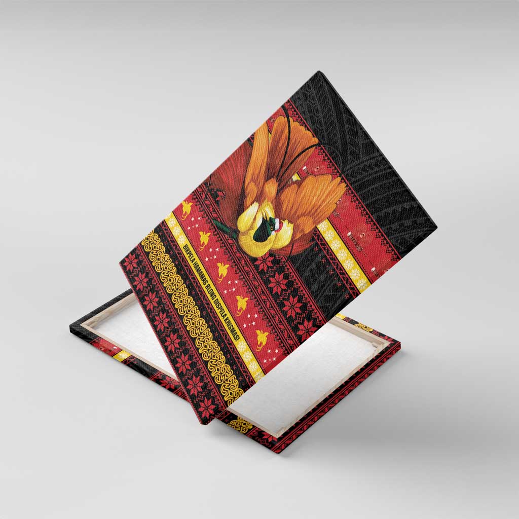 Papua New Guinea Christmas Canvas Wall Art Bikpela hamamas blong dispela Krismas LT14 With Frame Red - Polynesian Pride