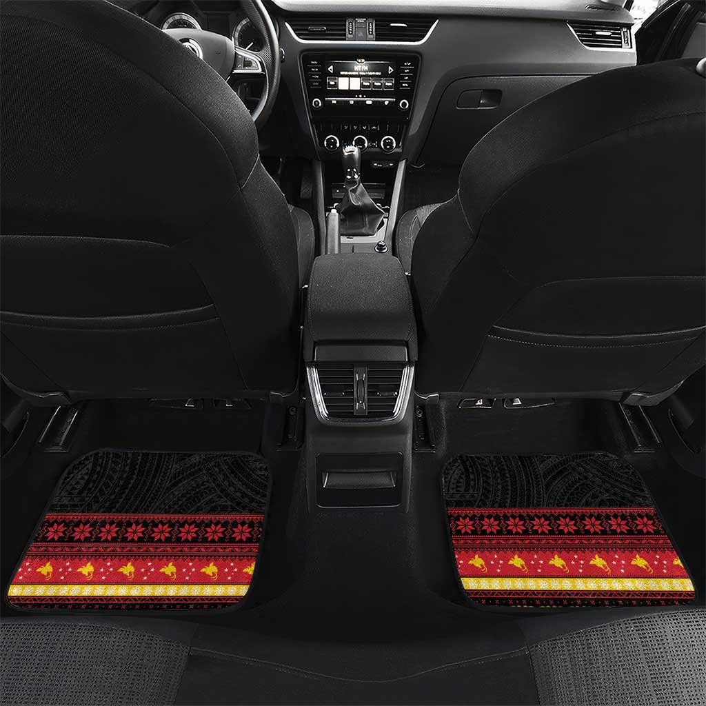Papua New Guinea Christmas Car Mats Bikpela hamamas blong dispela Krismas LT14 Set 2pcs - Back Red - Polynesian Pride