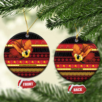 Papua New Guinea Christmas Ceramic Ornament Bikpela hamamas blong dispela Krismas LT14 Circle Red - Polynesian Pride