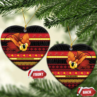 Papua New Guinea Christmas Ceramic Ornament Bikpela hamamas blong dispela Krismas LT14 Heart Red - Polynesian Pride