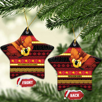 Papua New Guinea Christmas Ceramic Ornament Bikpela hamamas blong dispela Krismas LT14 Star Red - Polynesian Pride