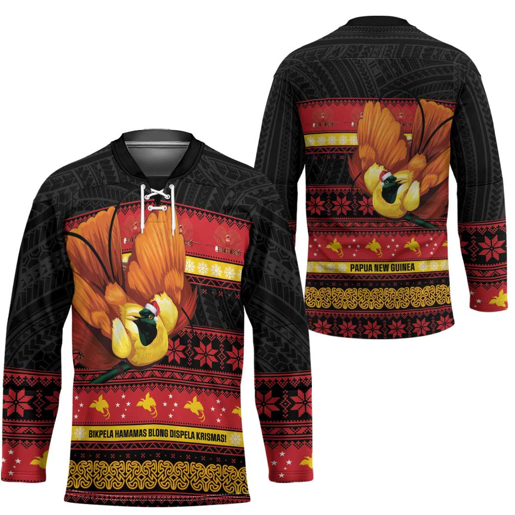 Papua New Guinea Christmas Hockey Jersey Bikpela hamamas blong dispela Krismas LT14 - Polynesian Pride