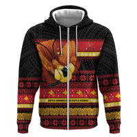 Papua New Guinea Christmas Hoodie Bikpela hamamas blong dispela Krismas LT14 Zip Hoodie Red - Polynesian Pride