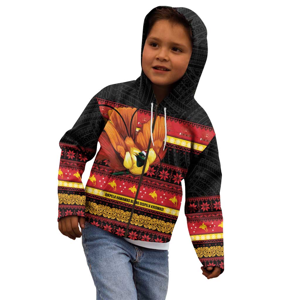 Papua New Guinea Christmas Kid Hoodie Bikpela hamamas blong dispela Krismas LT14 - Polynesian Pride