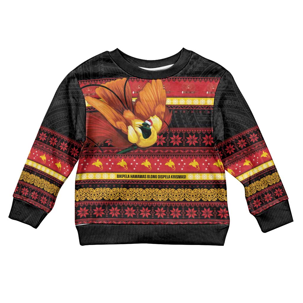 Papua New Guinea Christmas Kid Ugly Christmas Sweater Bikpela hamamas blong dispela Krismas LT14 Kid Red - Polynesian Pride