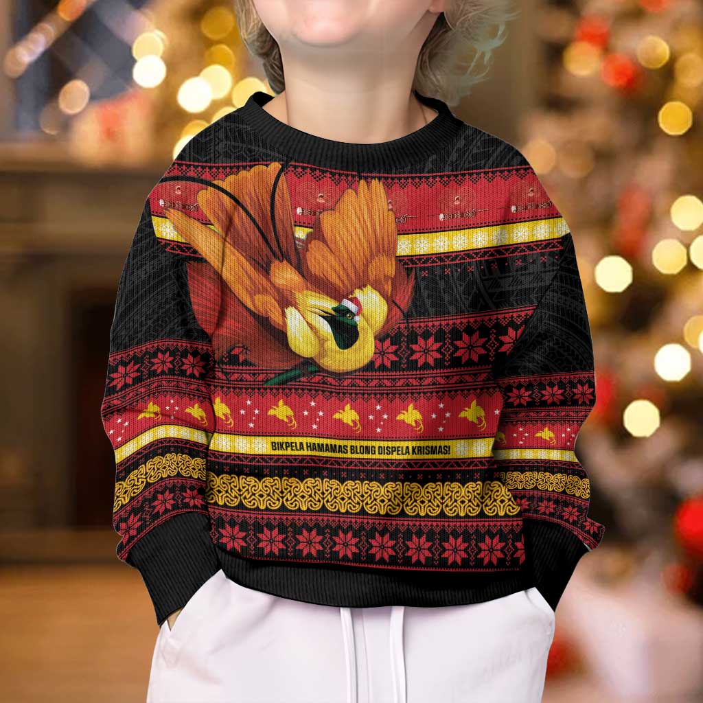 Papua New Guinea Christmas Kid Ugly Christmas Sweater Bikpela hamamas blong dispela Krismas LT14 - Polynesian Pride