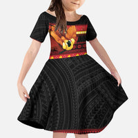 Papua New Guinea Christmas Kid Short Sleeve Dress Bikpela hamamas blong dispela Krismas LT14 KID Red - Polynesian Pride