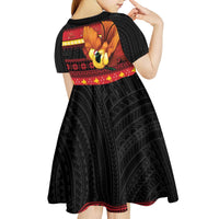 Papua New Guinea Christmas Kid Short Sleeve Dress Bikpela hamamas blong dispela Krismas LT14 - Polynesian Pride