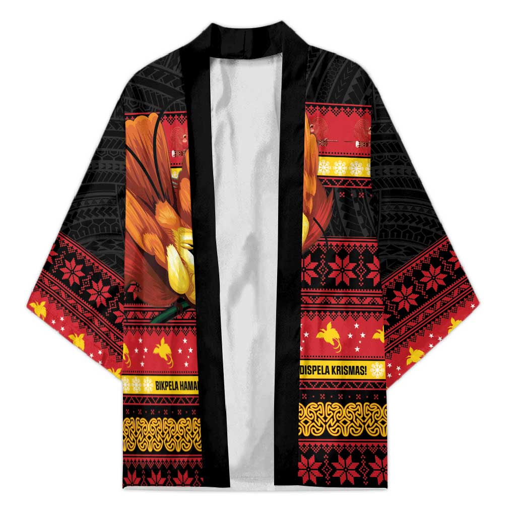 Papua New Guinea Christmas Kimono Bikpela hamamas blong dispela Krismas LT14 Unisex Red - Polynesian Pride