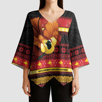 Papua New Guinea Christmas Kimono Sleeve Blouse Bikpela hamamas blong dispela Krismas LT14 - Polynesian Pride