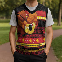 Papua New Guinea Christmas Knitted V-Neck Vest Bikpela hamamas blong dispela Krismas LT14 - Polynesian Pride