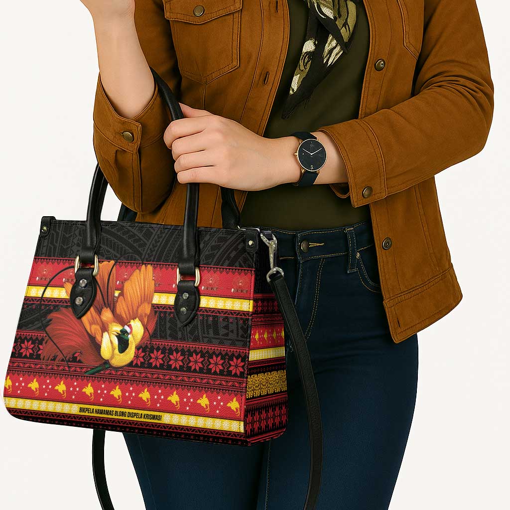 Papua New Guinea Christmas Leather Bag Bikpela hamamas blong dispela Krismas LT14 - Polynesian Pride