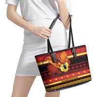 Papua New Guinea Christmas Leather Tote Bag Bikpela hamamas blong dispela Krismas LT14 - Polynesian Pride