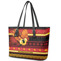 Papua New Guinea Christmas Leather Tote Bag Bikpela hamamas blong dispela Krismas LT14 - Polynesian Pride