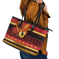 Papua New Guinea Christmas Leather Tote Bag Bikpela hamamas blong dispela Krismas LT14 - Polynesian Pride
