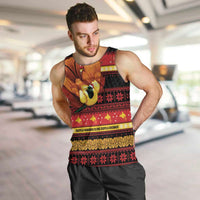 Papua New Guinea Christmas Men Tank Top Bikpela hamamas blong dispela Krismas LT14 Red - Polynesian Pride