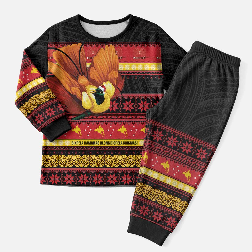 Papua New Guinea Christmas Pajama Set Bikpela hamamas blong dispela Krismas LT14 Men Red - Polynesian Pride