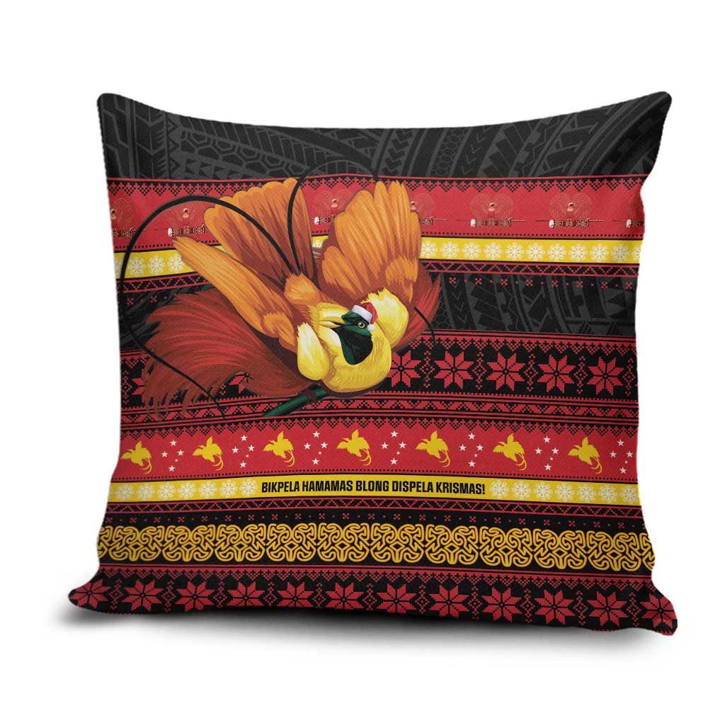 Papua New Guinea Christmas Pillow Cover Bikpela hamamas blong dispela Krismas LT14 Red - Polynesian Pride