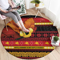 Papua New Guinea Christmas Round Carpet Bikpela hamamas blong dispela Krismas LT14 - Polynesian Pride