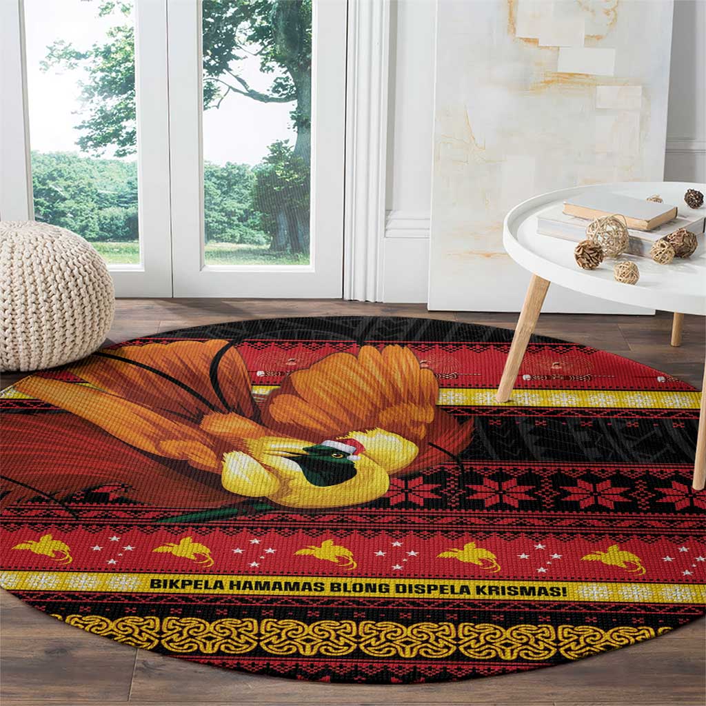 Papua New Guinea Christmas Round Carpet Bikpela hamamas blong dispela Krismas LT14 - Polynesian Pride