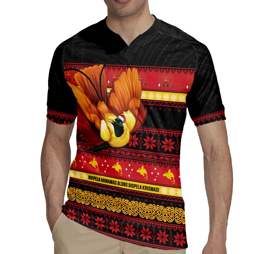 Papua New Guinea Christmas Rugby Jersey Bikpela hamamas blong dispela Krismas LT14 - Polynesian Pride