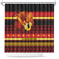 Papua New Guinea Christmas Shower Curtain Bikpela hamamas blong dispela Krismas LT14 Red - Polynesian Pride