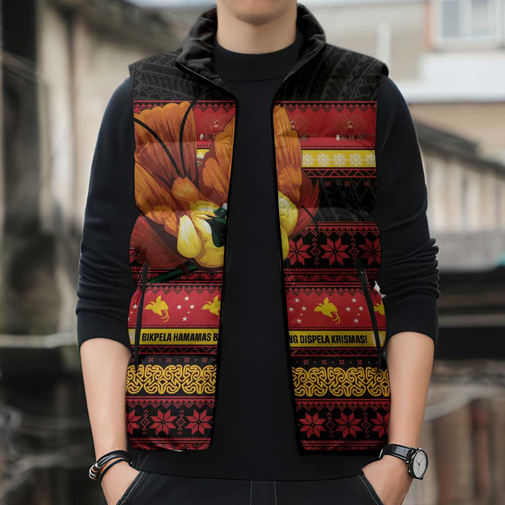 Papua New Guinea Christmas Sleeveless Puffer Jacket Bikpela hamamas blong dispela Krismas LT14 - Polynesian Pride