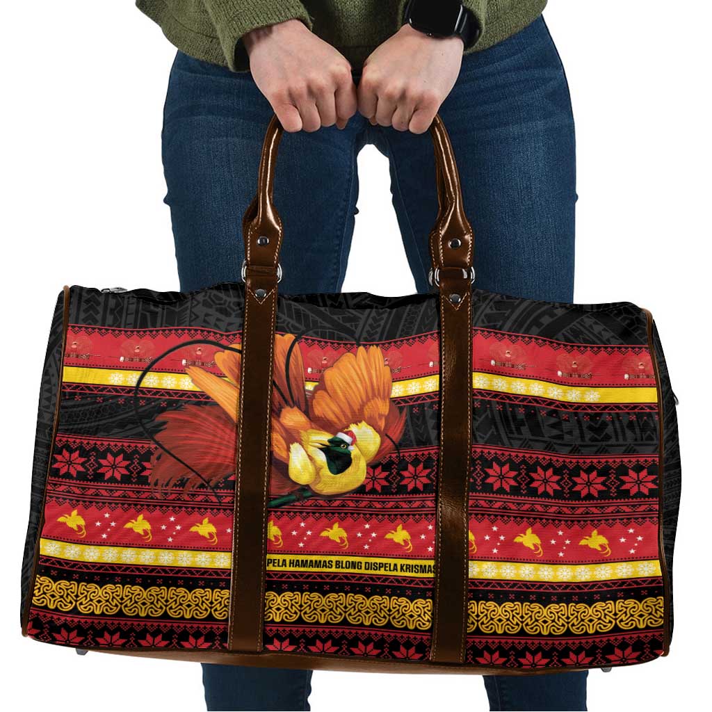 Papua New Guinea Christmas Travel Bag Bikpela hamamas blong dispela Krismas LT14 Red - Polynesian Pride