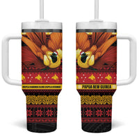 Papua New Guinea Christmas Tumbler With Handle Bikpela hamamas blong dispela Krismas LT14 One Size: 40 oz Red - Polynesian Pride