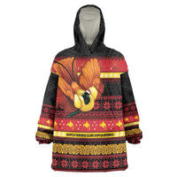 Papua New Guinea Christmas Wearable Blanket Hoodie Bikpela hamamas blong dispela Krismas LT14 One Size Red - Polynesian Pride