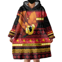 Papua New Guinea Christmas Wearable Blanket Hoodie Bikpela hamamas blong dispela Krismas LT14 - Polynesian Pride