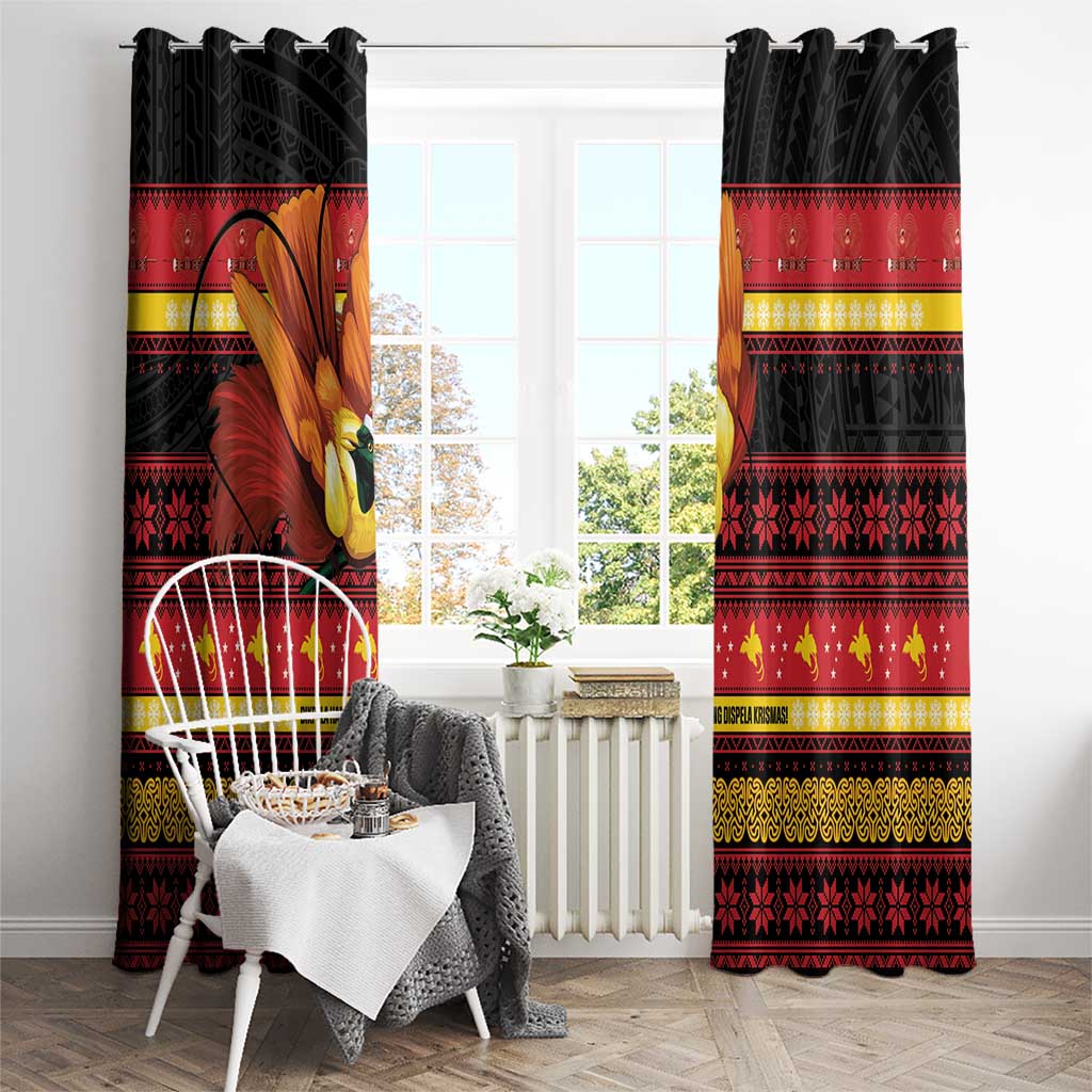 Papua New Guinea Christmas Window Curtain Bikpela hamamas blong dispela Krismas LT14 - Polynesian Pride