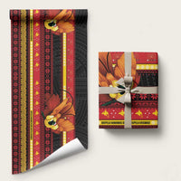Papua New Guinea Christmas Wrapping Paper Bikpela hamamas blong dispela Krismas LT14 58" × 23" Red - Polynesian Pride