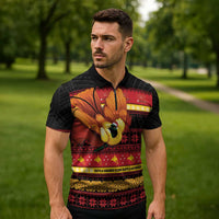 Papua New Guinea Christmas Zipper Polo Shirt Bikpela hamamas blong dispela Krismas - Polynesian Pride