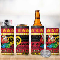 Vanuatu Christmas 4 in 1 Can Cooler Tumbler Joyeux Noel Surfing Santa With Boar Tusk LT14 - Polynesian Pride