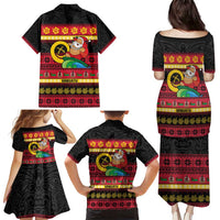 Vanuatu Christmas Family Matching Puletasi and Hawaiian Shirt Joyeux Noel Surfing Santa With Boar Tusk LT14 - Polynesian Pride