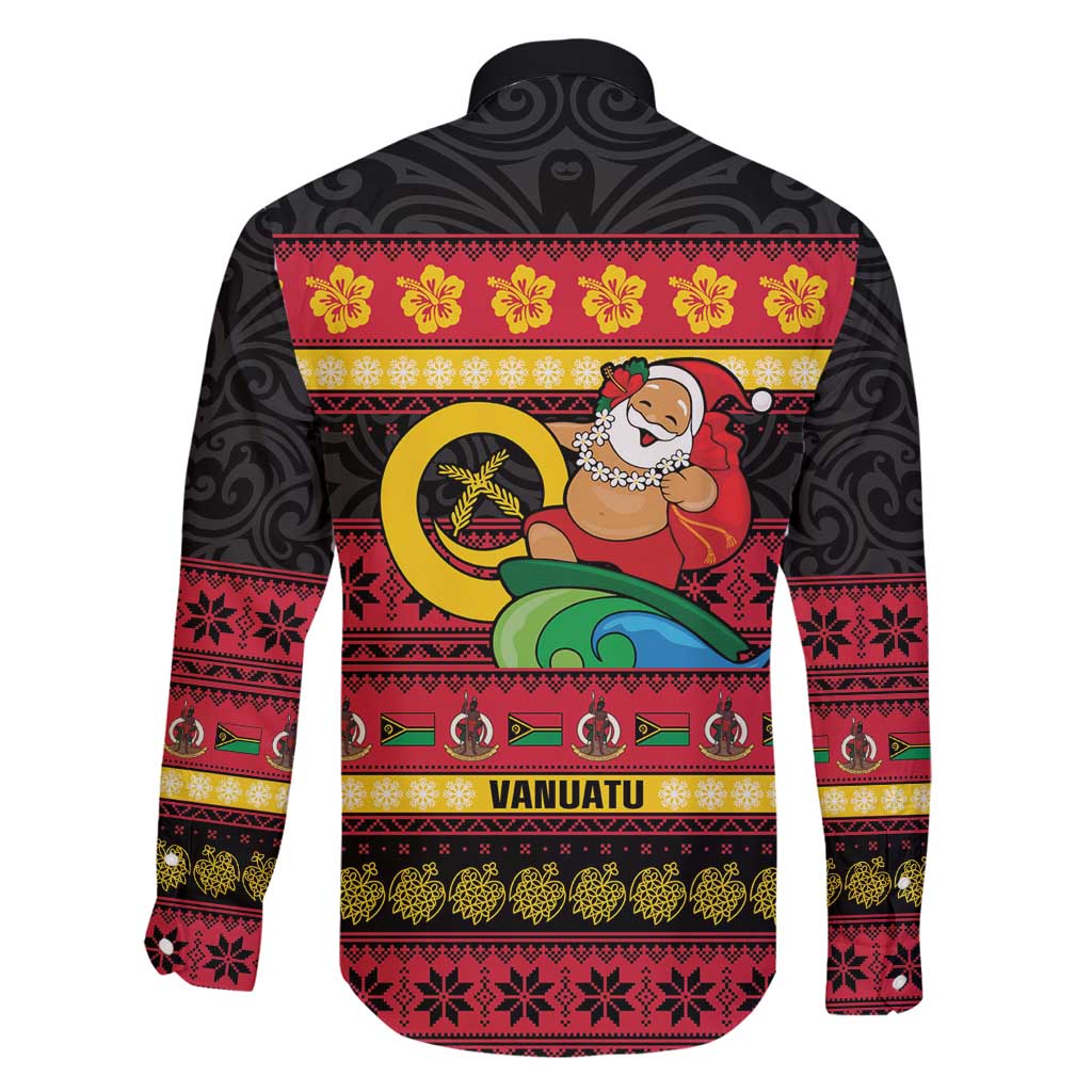 Vanuatu Christmas Family Matching Summer Maxi Dress and Hawaiian Shirt Joyeux Noel Surfing Santa With Boar Tusk LT14 - Polynesian Pride