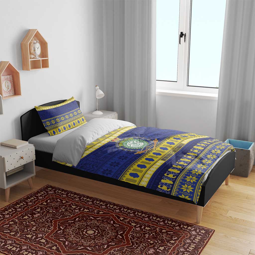 Niue Christmas Bedding Set Monuina e Kilisimasi Hiapo Motifs - Polynesian Pride