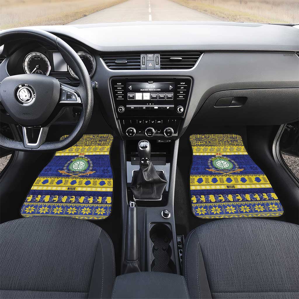 Niue Christmas Car Mats Monuina e Kilisimasi Hiapo Motifs - Polynesian Pride