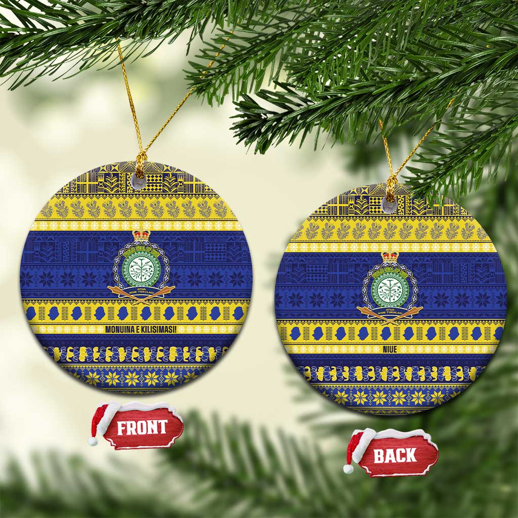 Niue Christmas Ceramic Ornament Monuina e Kilisimasi Hiapo Motifs - Polynesian Pride