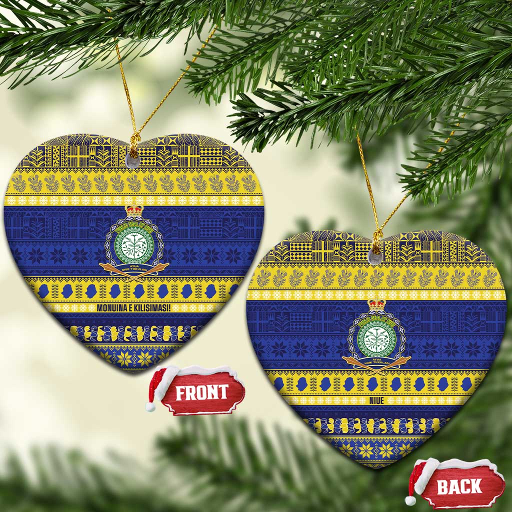 Niue Christmas Ceramic Ornament Monuina e Kilisimasi Hiapo Motifs - Polynesian Pride