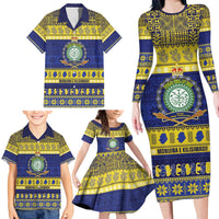 Niue Christmas Family Matching Long Sleeve Bodycon Dress and Hawaiian Shirt Monuina e Kilisimasi Hiapo Motifs LT14 - Polynesian Pride