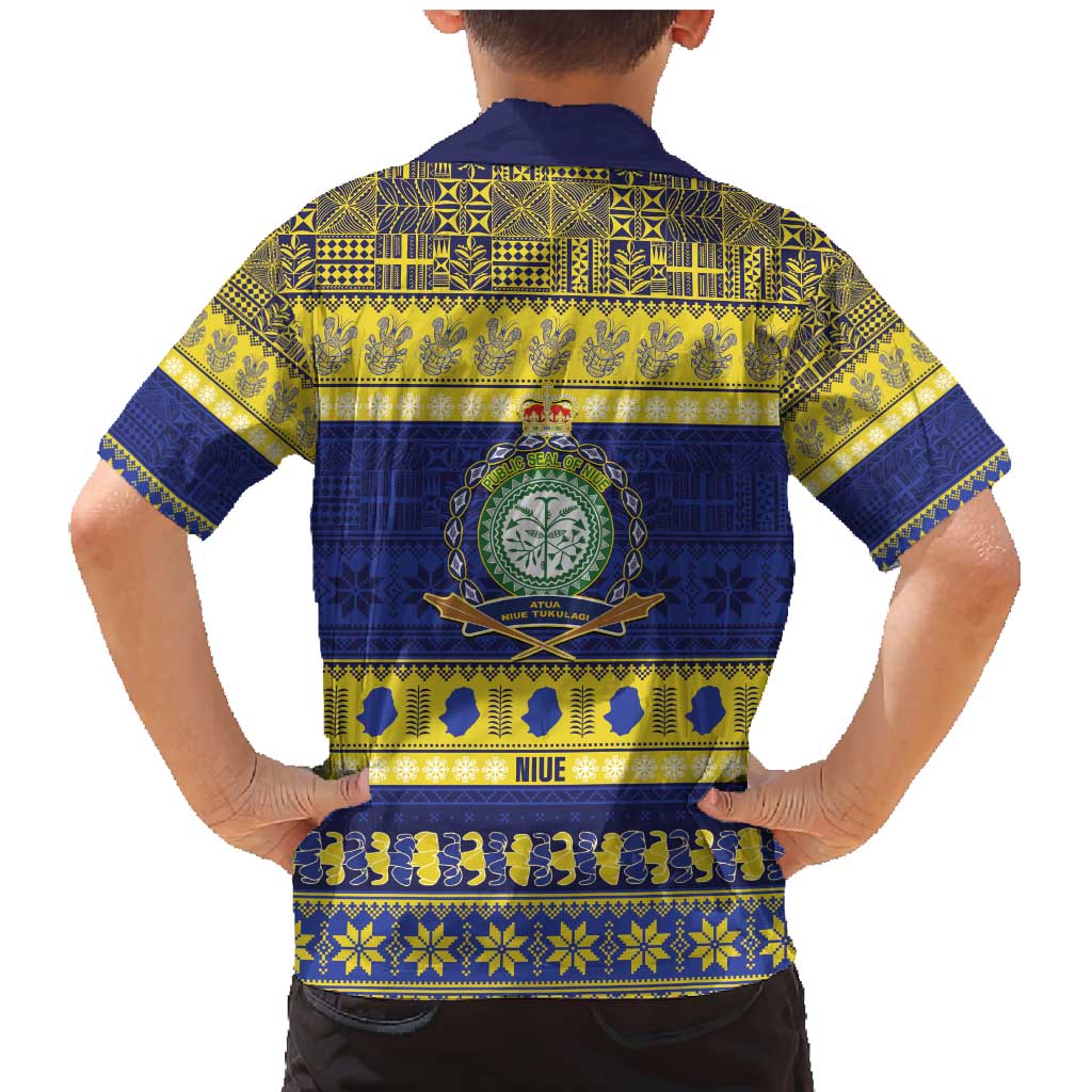 Niue Christmas Family Matching Mermaid Dress and Hawaiian Shirt Monuina e Kilisimasi Hiapo Motifs LT14 - Polynesian Pride