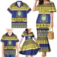 Niue Christmas Family Matching Mermaid Dress and Hawaiian Shirt Monuina e Kilisimasi Hiapo Motifs LT14 - Polynesian Pride