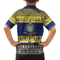 Niue Christmas Family Matching Off The Shoulder Long Sleeve Dress and Hawaiian Shirt Monuina e Kilisimasi Hiapo Motifs LT14 - Polynesian Pride
