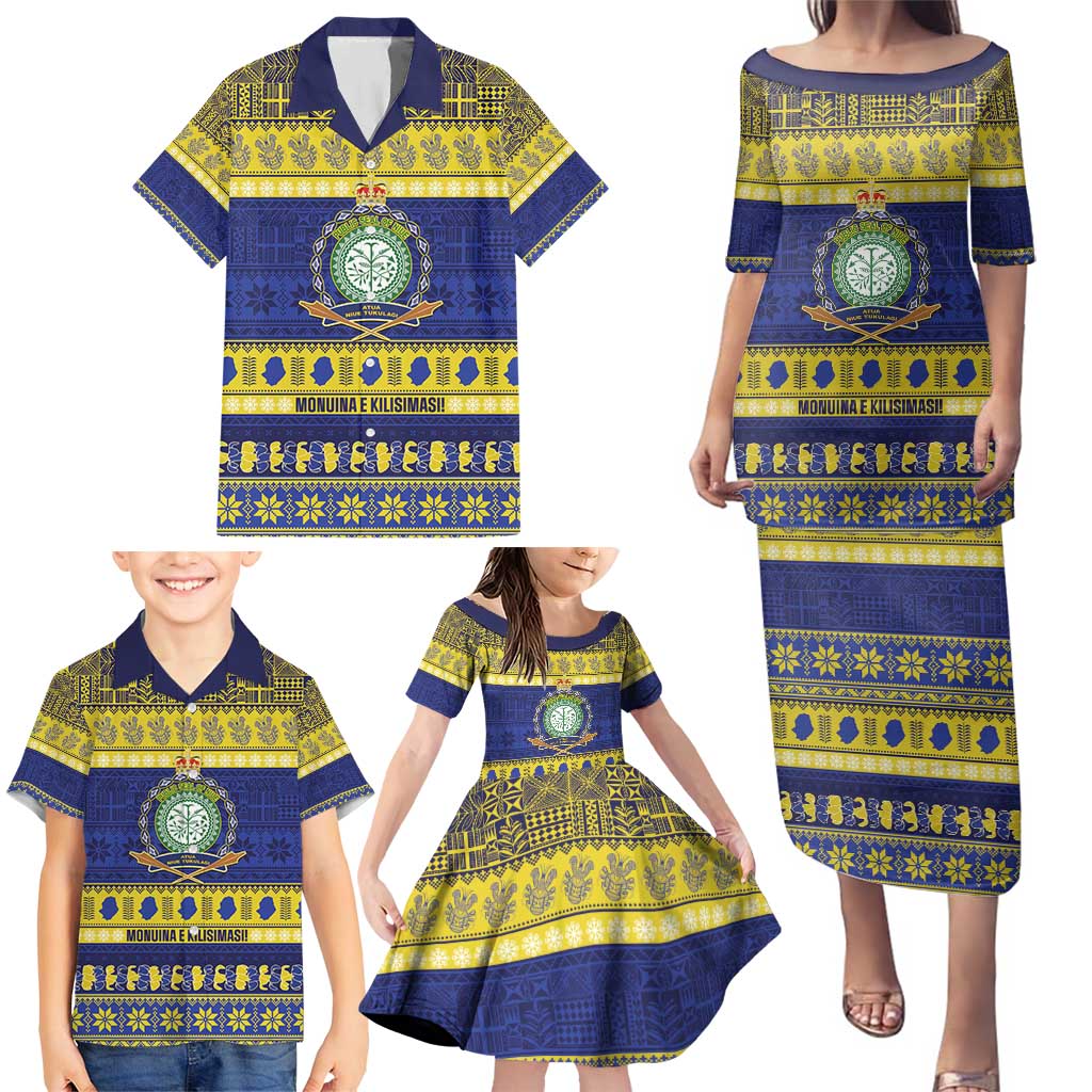 Niue Christmas Family Matching Puletasi and Hawaiian Shirt Monuina e Kilisimasi Hiapo Motifs LT14 - Polynesian Pride