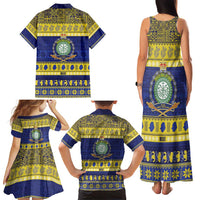 Niue Christmas Family Matching Tank Maxi Dress and Hawaiian Shirt Monuina e Kilisimasi Hiapo Motifs LT14 - Polynesian Pride