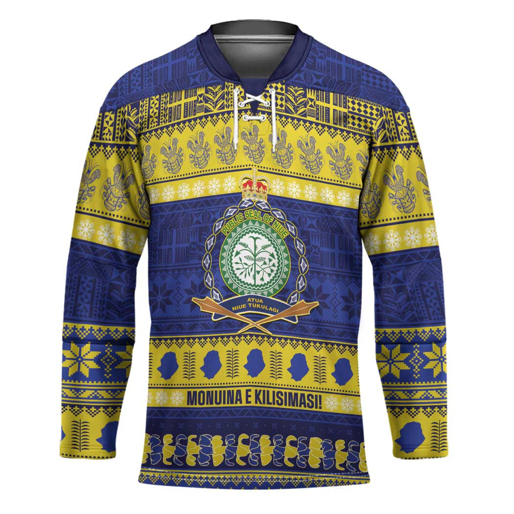 Niue Christmas Hockey Jersey Monuina e Kilisimasi Hiapo Motifs - Polynesian Pride
